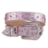 Hivava Pink Cross-Rivet Rhinestone Belt