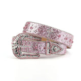 Hivava Pink Cross-Rivet Rhinestone Belt