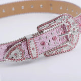 Hivava Pink Cross-Rivet Rhinestone Belt