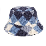 Hivava Preppy Argyle Fuzzy Bucket Hat