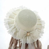 Hivava Lace, Ribbon, and Charm Straw Sun Hat