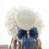 Hivava Lace, Ribbon, and Charm Straw Sun Hat