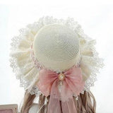 Hivava Lace, Ribbon, and Charm Straw Sun Hat