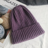 Hivava New Candy Colors Winter Hat Women Knitted Hat Warm Soft Trendy Hat Kpop Style Wool Beanie Elegant All-match Hat