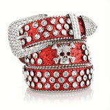 Hivava Rhinestone Skull Rivet Jeans Belt